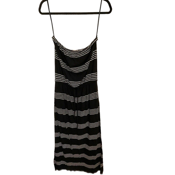 Banana Republic Womens Size Small Striped Tube Maxi Dress Black White Soft Modal - Picture 1 of 9